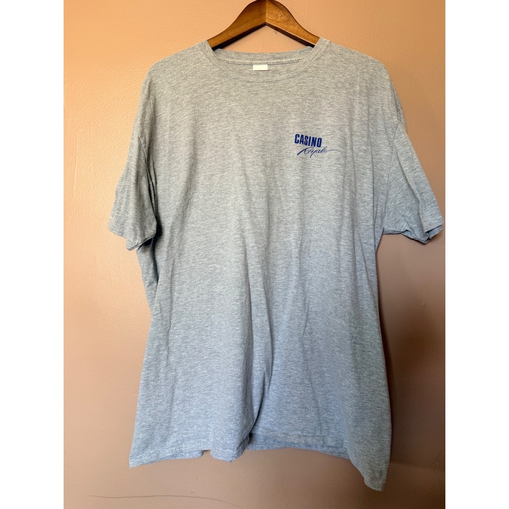 Gildan Mens 2XL Gray Royal Caribbean Casino Royale Graphic T Shirt Cotton